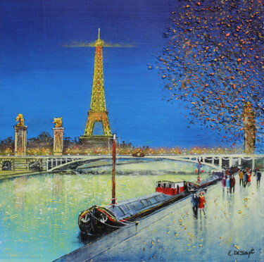 Painting titled "Le pont Alexandre i…" by Elika Dessapt, Original Artwork, Acrylic