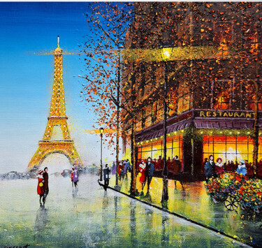 Pintura intitulada "Paris, la ville lum…" por Elika Dessapt, Obras de arte originais, Acrílico