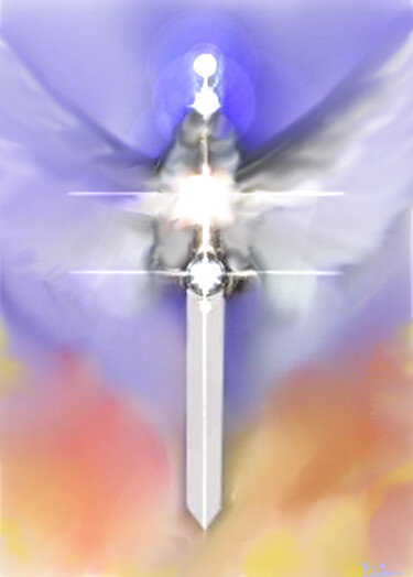 Digital Arts titled "Protection Archange…" by Elina, Original Artwork, Digital Painting