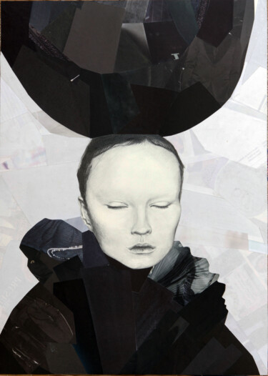Collages intitulée "night" par Elina Evstig, Œuvre d'art originale, Collages