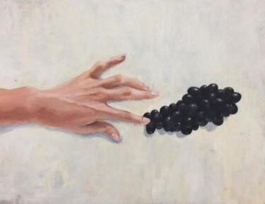 Painting titled "grapes" by Elina Evstig, Original Artwork, Oil