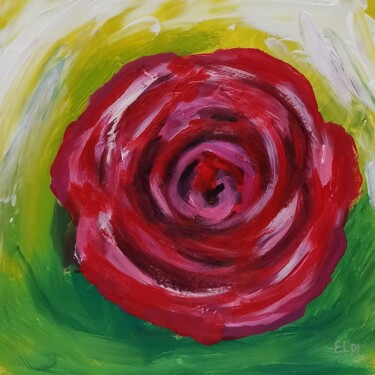 Pittura intitolato "The rose" da Elina Plehanova, Opera d'arte originale, Acrilico