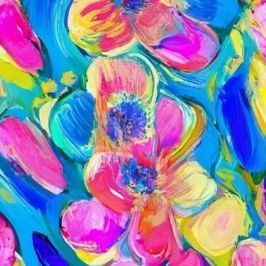 Digitale Kunst getiteld "Spring flowers" door Elina Plehanova, Origineel Kunstwerk, AI gegenereerde afbeelding