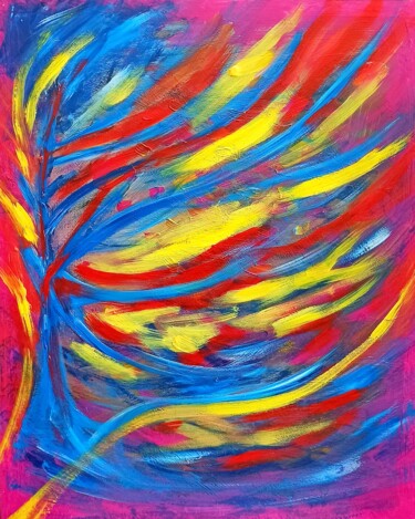 Malerei mit dem Titel "Purifying flame" von Elina Plehanova, Original-Kunstwerk, Acryl
