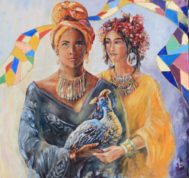 Картина под названием "Africa" - Elina Vetrova, Подлинное произведение искусства, Масло Установлен на Деревянная рама для но…