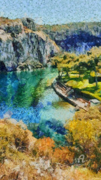 Digital Arts titled "Greece#2" by Elina Geyer, Original Artwork, Digital Painting