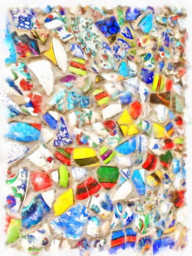 Digital Arts titled "Mosaic" by Elina Geyer, Original Artwork, Digital Painting