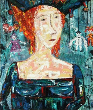 Painting titled "“Self-portrait” oil…" by Elin Bogomolnik, Original Artwork, Oil