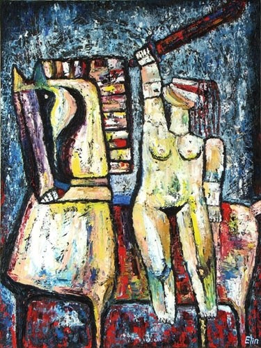 Painting titled "“The Maid of Orlean…" by Elin Bogomolnik, Original Artwork, Oil