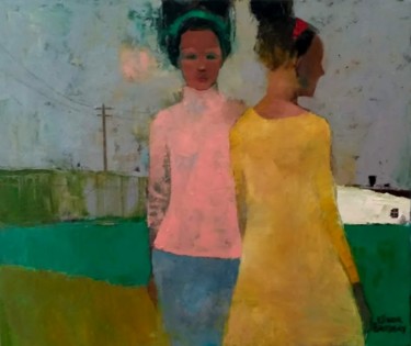 Pittura intitolato "Sisters" da Elinor Brodsky, Opera d'arte originale, Olio