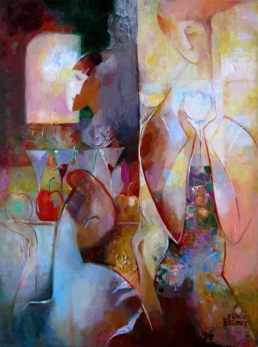 Peinture intitulée "Three" par Elinor Brodsky, Œuvre d'art originale, Huile Monté sur Châssis en bois