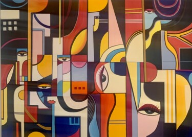 Malerei mit dem Titel "Eyes" von Elionore Bayram, Original-Kunstwerk, Acryl