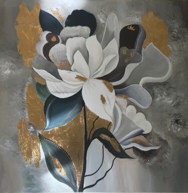 Painting titled "Gardenia" by Elionore Bayram, Original Artwork, Acrylic