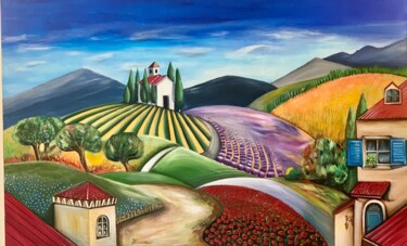 Painting titled "Italien nature" by Elionore Bayram, Original Artwork, Acrylic