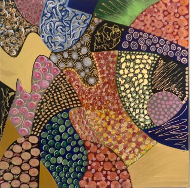 Painting titled "Pattern" by Elionore Bayram, Original Artwork, Acrylic