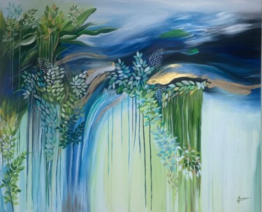 Malerei mit dem Titel "Waterfall" von Elionore Bayram, Original-Kunstwerk, Acryl