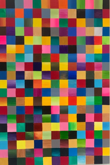 Schilderij getiteld "Colorful squares" door Elionore Bayram, Origineel Kunstwerk, Acryl