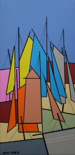 Peinture intitulée "rencontre-20x40-201…" par Nyls  Eliot, Œuvre d'art originale, Acrylique
