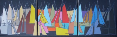 select-sails-92x30-triptyque-2015.jpg Peinture intitulée "select-sails-92x30-…" par Nyls Eliot, Œuvre d'art originale, Acrylique