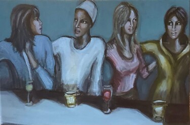 Schilderij getiteld "Les filles" door Elisabeth Robert, Origineel Kunstwerk, Acryl
