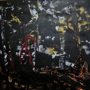 Peinture intitulée "Noir Mystère" par Elisa Albert, Œuvre d'art originale, Huile