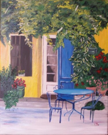 Peinture intitulée "Table et chaises" par Élisa Brun, Œuvre d'art originale