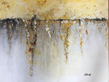 Painting titled "Tears of gold" by Elisa Cook, Original Artwork, Oil