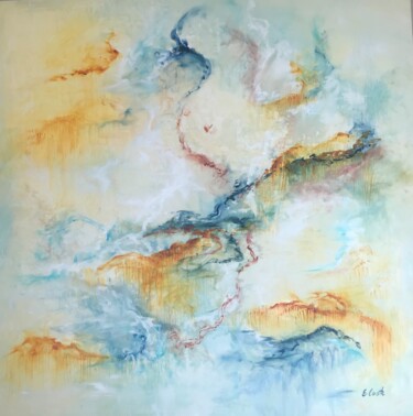 Painting titled "Ces Anges qui souve…" by Elisa Cook, Original Artwork, Oil