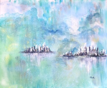 Painting titled "Intangible Misty Re…" by Elisa Cook, Original Artwork, Acrylic