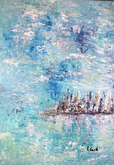 Картина под названием "Aquamarine Seascape" - Elisa Cook, Подлинное произведение искусства, Акрил