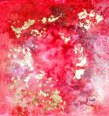 Malerei mit dem Titel "Flames of Gold II" von Elisa Cook, Original-Kunstwerk, Acryl