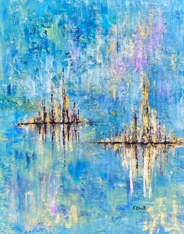 Painting titled "Twin Reflections" by Elisa Cook, Original Artwork, Acrylic