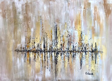 Painting titled "Glittering City" by Elisa Cook, Original Artwork, Acrylic