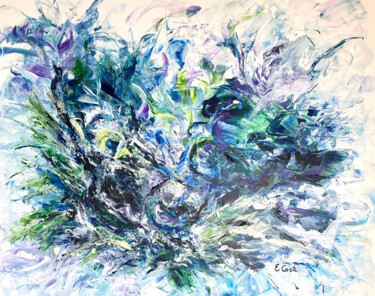 Painting titled "Iris Bouquet" by Elisa Cook, Original Artwork, Acrylic