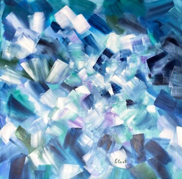 Peinture intitulée "Slivers of Blue" par Elisa Cook, Œuvre d'art originale, Acrylique