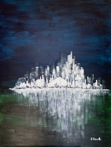 Malarstwo zatytułowany „Dark Velvet Night” autorstwa Elisa Cook, Oryginalna praca, Akryl