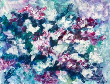 Painting titled "Full Bloom II" by Elisa Cook, Original Artwork, Acrylic