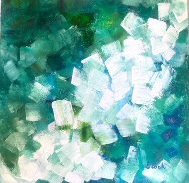 Painting titled "White Cubes" by Elisa Cook, Original Artwork, Acrylic