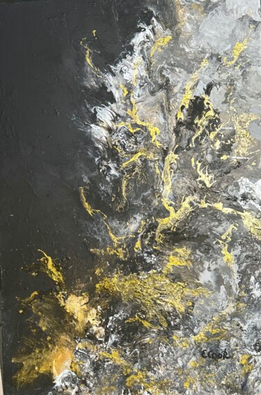 Peinture intitulée "Gold Flares" par Elisa Cook, Œuvre d'art originale, Acrylique