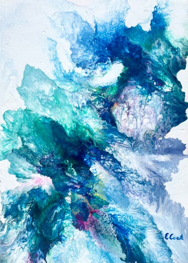 Malerei mit dem Titel "Blue and Green Symp…" von Elisa Cook, Original-Kunstwerk, Acryl