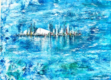 Schilderij getiteld "Eerie Cityscape" door Elisa Cook, Origineel Kunstwerk, Acryl