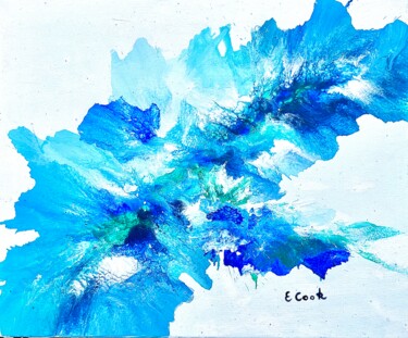 Malerei mit dem Titel "Blue Lace" von Elisa Cook, Original-Kunstwerk, Acryl