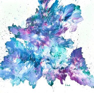 Painting titled "Luxuriant Irises" by Elisa Cook, Original Artwork, Acrylic