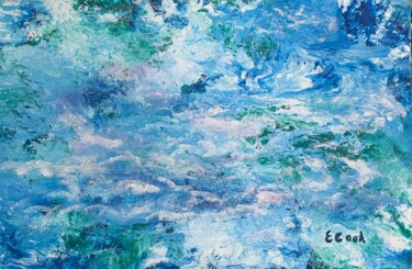 Painting titled "Sea Skies" by Elisa Cook, Original Artwork, Acrylic