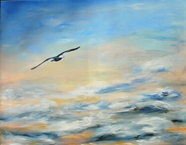 Painting titled "Le rêve d'Icare" by Elisa Cook, Original Artwork, Oil