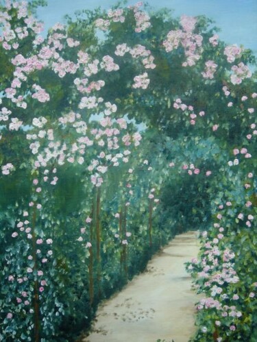 Painting titled "Eau de roses" by Elisa Cook, Original Artwork, Other