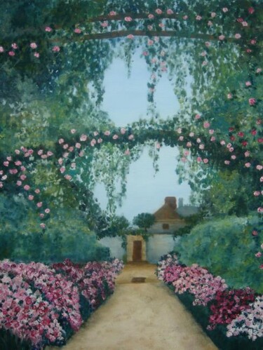 Peinture intitulée "Badinerie de roses" par Elisa Cook, Œuvre d'art originale, Autre
