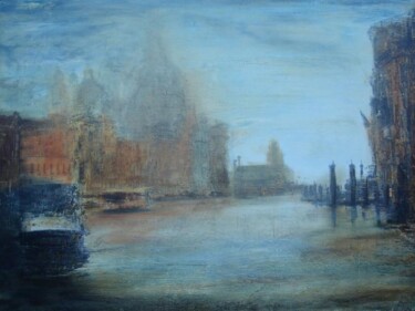 Peinture intitulée "Venise à la brune" par Elisa Cook, Œuvre d'art originale, Huile