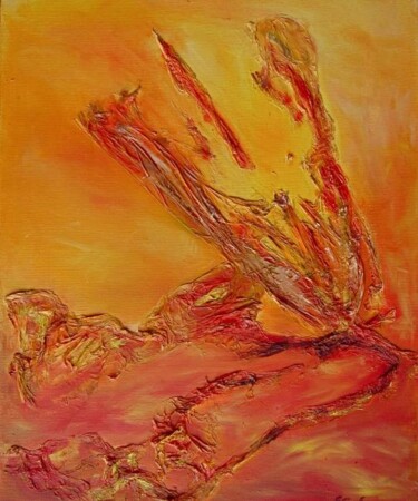 Peinture intitulée "Tout feu tout flamme" par Elisa Cook, Œuvre d'art originale, Huile