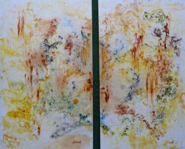 Peinture intitulée "Gouttes d'ambre" par Elisa Cook, Œuvre d'art originale, Huile